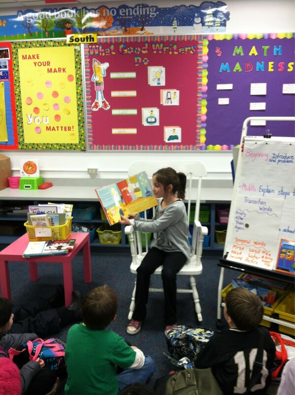 JenChiappe's tweet photo. Maria did a wonderful job reading one of her favorite books to our class. Awesome job, Maria! http://t.co/xWP1oDO835