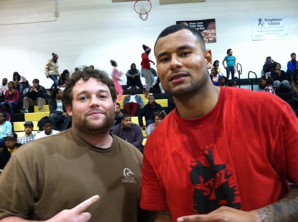 Sloan54's tweet photo. Me and @murph918 at greenwood high for @Starz24org charity event http://t.co/pb3wgHj7vG