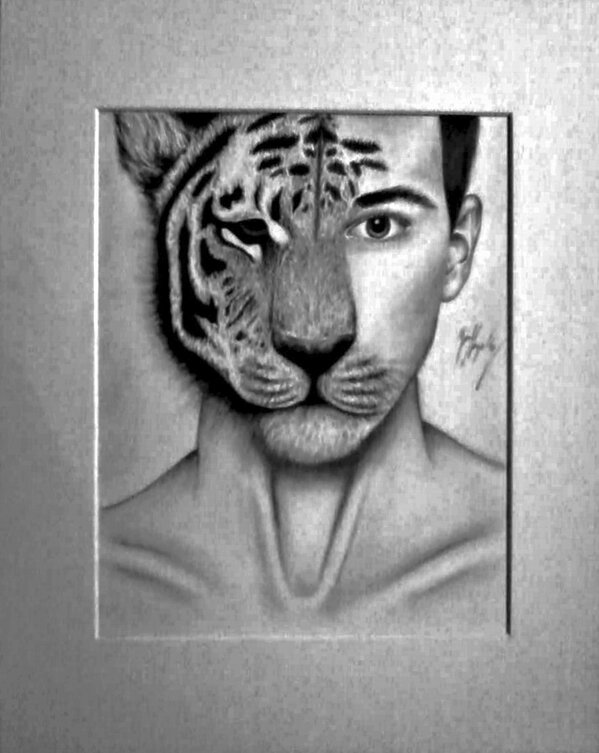Half Human Half Lion Face Drawing Half Human Half Lion Face Drawing