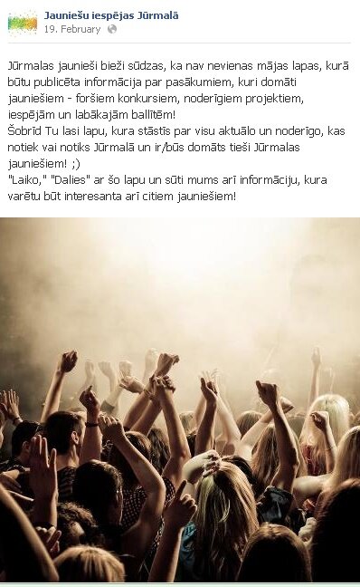 Labojam situāciju!  facebook.com/JauniesuJurmala