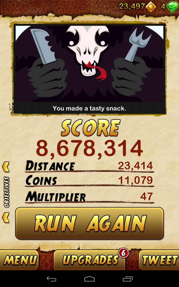 Chapp3rz's tweet photo. Boom @Chrisss_O  169 runs total #templerun2 @TempIeRun2 http://t.co/A8TOtRIziZ