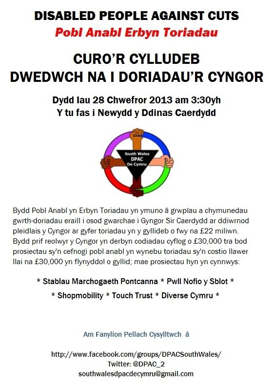 DPAC_2's tweet image. AD ogydd: @aptwitwr @PlaidAber @CharlotteHB89 @GlennPage91 @Penbedw Caerdydd Erbyn Toriadau. 28/02/13 am 3:30yh