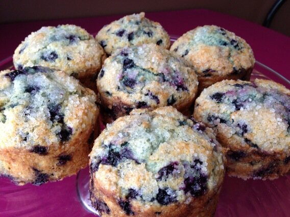Blueberry muffins worth an adventure in the snow.