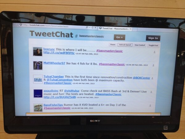 bassmaster's tweet photo. Your tweets tagged with #bassmasterclassic are on display in the Expo! Tweet away! http://t.co/2KteNeCIuJ