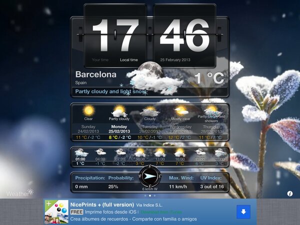 Some snow in Barcelona tonight!