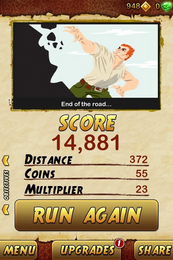 Robt4980's tweet photo. I got 14881 points while escaping from a Giant Demon Monkey. Beat that! http://t.co/Hxw9IJRWCn http://t.co/7kS1RvIuck