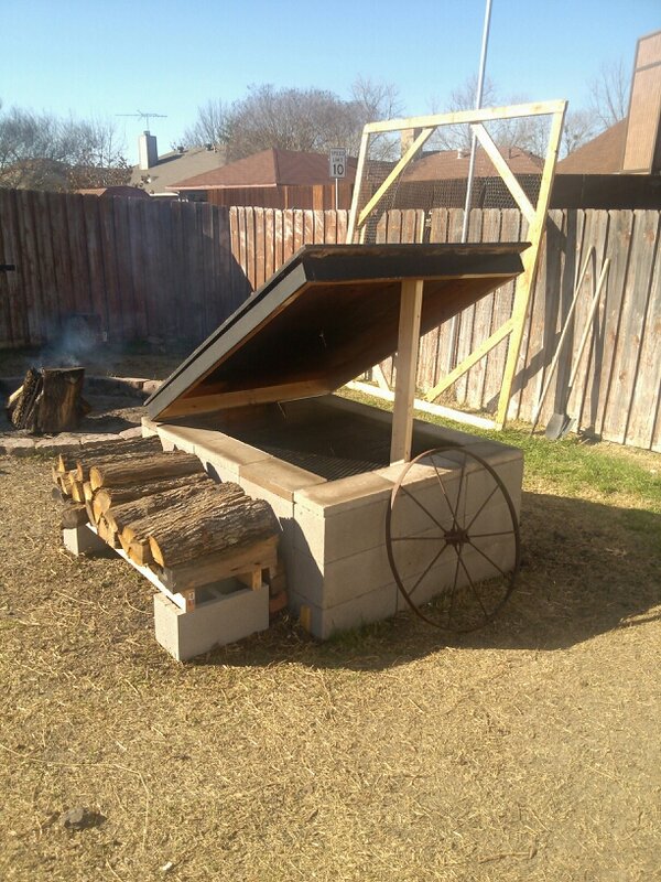 My cinder block bbq pit. Red Neck cooking at its best!