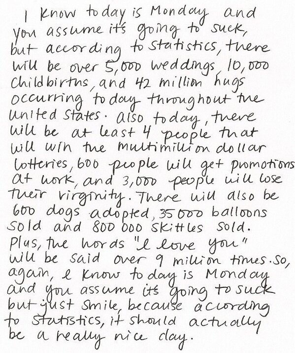CollegeGirIProb's tweet photo. Happy Monday! 😊 http://t.co/FpzwaTs5K7
