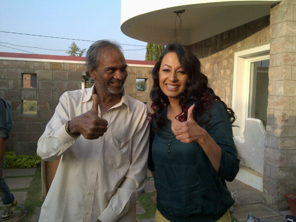 Me and a light man from the sets