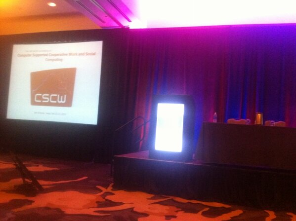 megi21's tweet image. Stage is set for keynote #cscw2013