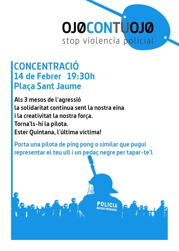 14/02 Concentració en suport d'EsterQuintana. Ull amb el teu ull!