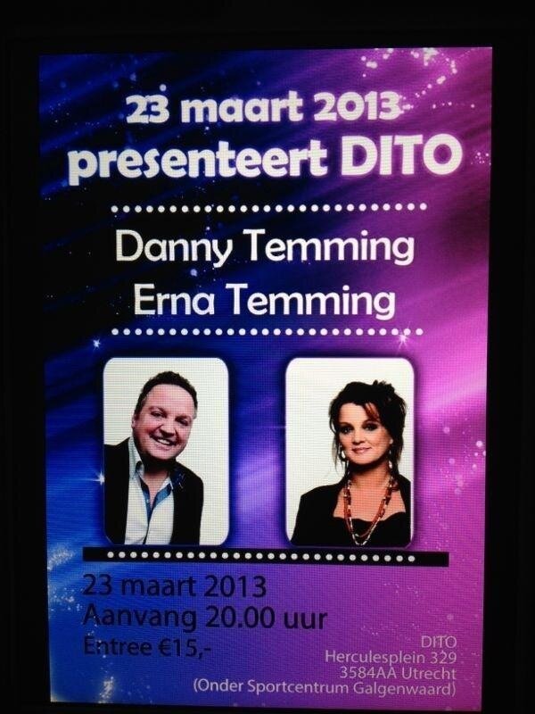 23 maart <a href="/ErnaTemming/">Erna Temming</a> en <a href="/dtemming/">Danny Temming</a> bij Dito in Utrecht