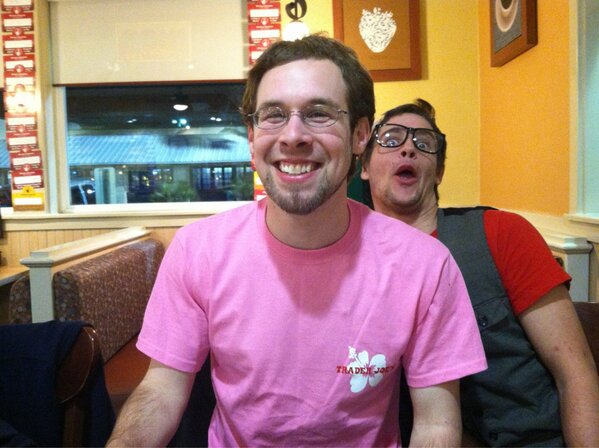 Things_MattSaid's tweet photo. "Why wouldn't I wear the pink shirt? It's my first day!" http://t.co/PeJNrD3k