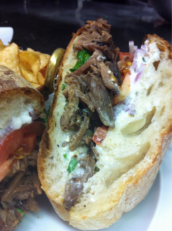 traprockbrewery's tweet photo. Come in for lunch to try our Mediterranean Marinated Lamb Sandwich with Mint Mint Yogurt Sauce before it runs out! http://t.co/PRrQCUco
