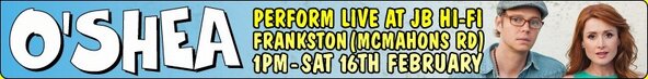 SimonC_JBaus's tweet photo. O'Shea perform live @jbhifi Frankston McMahons Rd 1pm Sat 16th Feb #jbfrankston #sonymusic #JBHIFI http://t.co/vDcxi8Qx