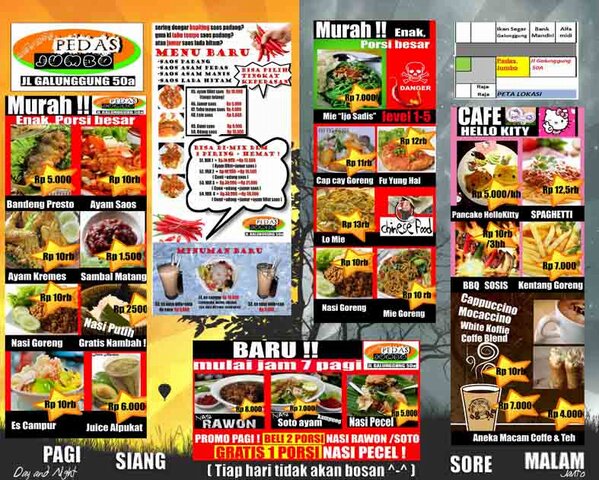 Pedas_Jumbo's tweet photo. @bayuariatmokoo @AryaUlilalbab @malangkuliner 
ada yg level 1 lho
+menu yg nda pedas jg ada lho http://t.co/sCOxMg9c