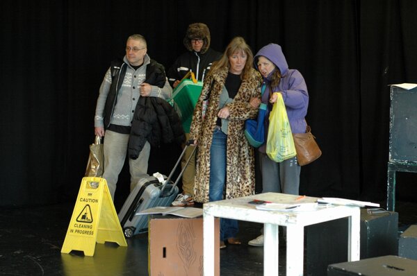 All the cast crossing the Channel........in a very cold studio - chickenshed.org.uk/2189/shows/eme…