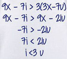 Minnesota Math on Twitter: "Simplify 9x-7i>3(3x-7u) for a message