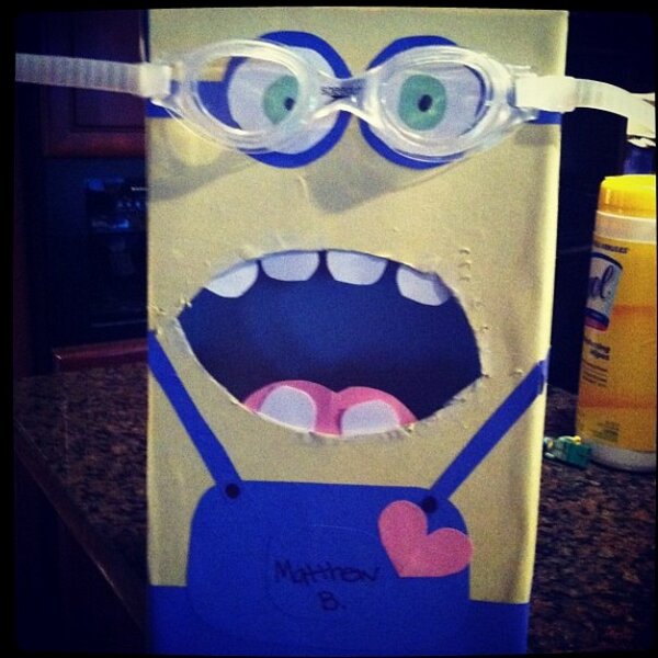 crazykitty_lady's tweet photo. My brother Valentines box that I made:) #despicableme http://t.co/I1eNMQqU