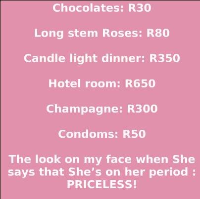 softcupsa's tweet photo. Look on your face... Priceless unless she is a Softcup girl! #ValentinesDay CC:@DurexSA http://t.co/3NwLlg2z