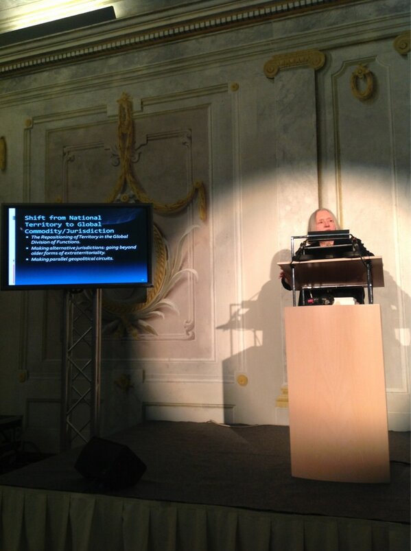 thomasseifert's tweet image. Saskia Sassen talks about the shift from National Territory to Global Commodity/Jurisdiction (see pic) #Durnstein