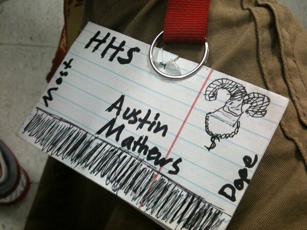 AustinMathews5's tweet photo. The best homemade school ID #MostDope http://t.co/Hh7Iug4f
