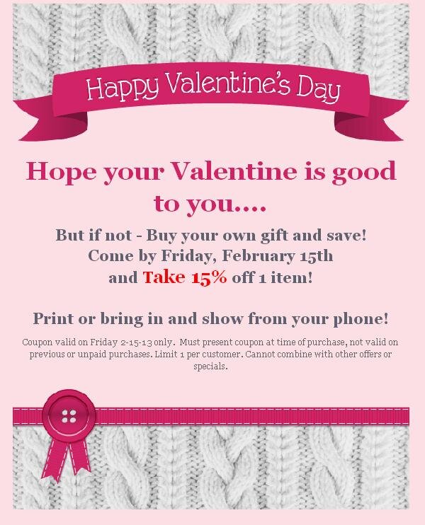 2SouthernSis's tweet photo. Happy Valentines Day and take 15% off http://t.co/YJFVRdn4 http://t.co/EPoXgeMN