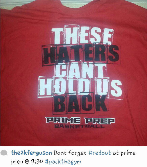 If you want one of these shirts come to the game tomorrow at 7:30 gone be packed like the Yates game!