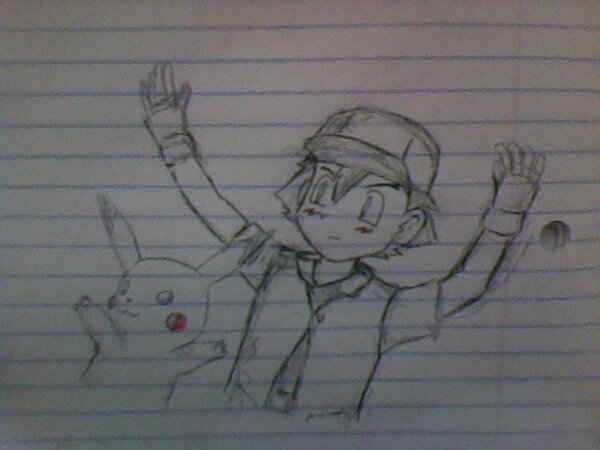 Power_Boii's tweet photo. My Drawing Of Ash And Pikachu Acting Bad-ass! #Pokemon #Artxp http://t.co/yAA8eRgr