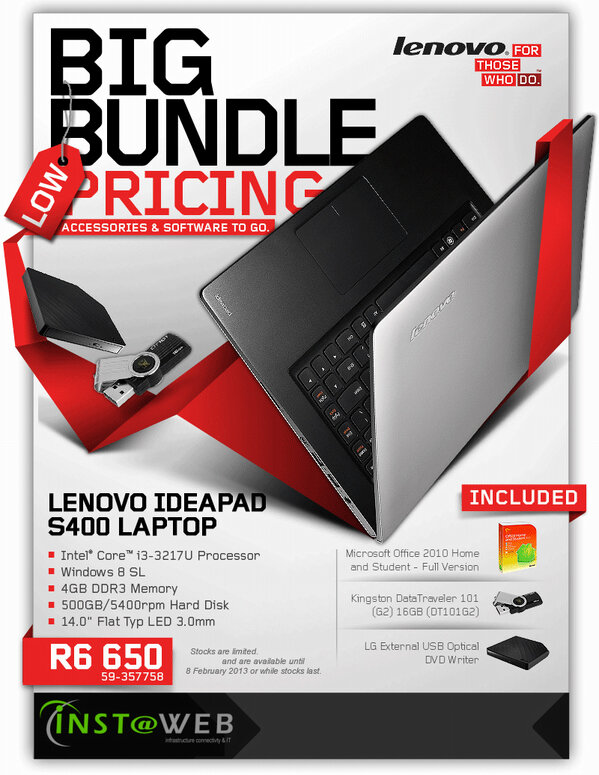 instawebcc's tweet image. Monthly Special on Lenovo Laptop Bundles,While stocks last.Contact us Sales@instaweb.co.za #Lenovo #Laptops #Specials