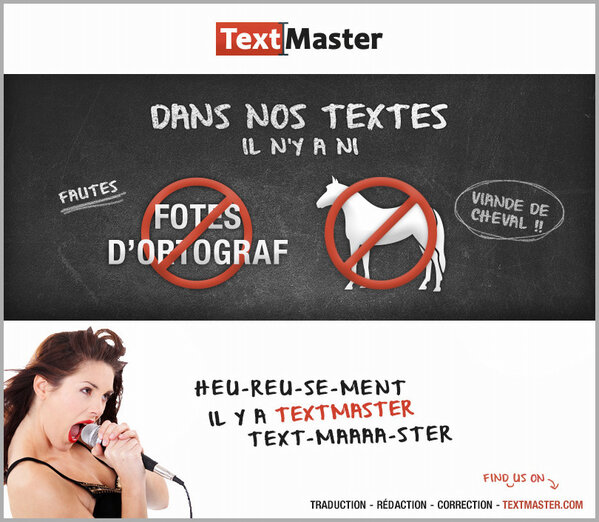 textmaster's tweet image. [FR] Un peu d'humour pour terminer la semaine avec le sourire #textmaster #findus #cheval