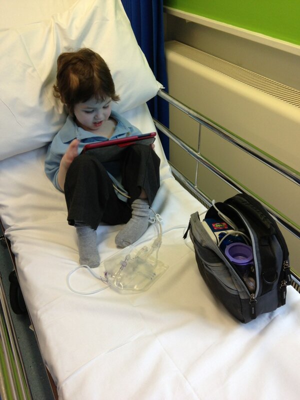 Ah the irony. While I'm busy trying to raise #feedingtubeawareness youngest has to go to hospital cos of his tube