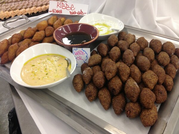 Acorn Squash and Beef/Lamb Kibbeh... With an erb oil, an orange tahini and a dried mint tatziki...