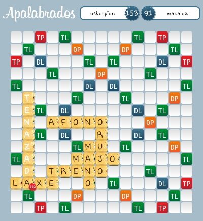 oskorpion's tweet photo. oskorpion jugó 'TENAZADA' por 72 puntos contra mazaloa @Apalabrados #EtermaxGames http://t.co/l0bcuGwy