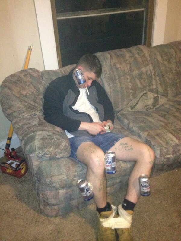 ThatYellaFella's tweet image. #CardinalRule no passing out with shoes on.