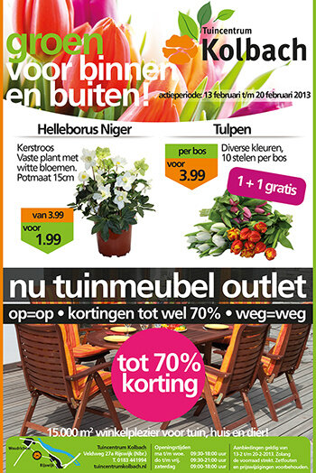 TcKolbach's tweet photo. Volop voorjaars voordeel bij Tuincentrum Kolbach!
Aanbiedingen zijn geldig t/m woensdag 20 februari http://t.co/3NkHv2LR