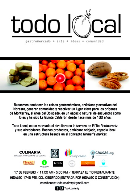 Cicmty's tweet photo. *EVENTO* Todo Local, mercado al aire libre en terraza de El Tío Restaurante. Domingo 17 feb, 11-5 pm. MTY #mtyfollow http://t.co/5XtDvcIg