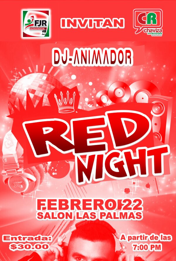 FJRGuachochi's tweet photo. RED NIGHT: Febrero 22 a partir de las 7 de la tarde en el Salon Las Palmas... http://t.co/PmHw3Ge4