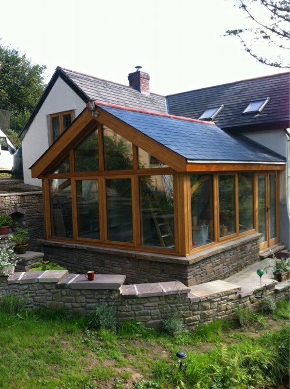 Hardwood extension made and fitted by us
