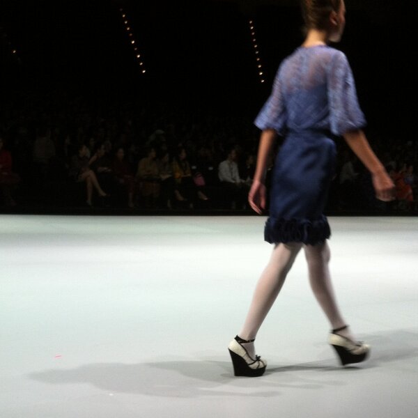 VOTUM_ID's tweet photo. Lavender tones in romantic fabrics such as lace &amp; satin. Love the cute shoes! #SpringBlossom #VOTUM #IFW2013 http://t.co/zghQalcD