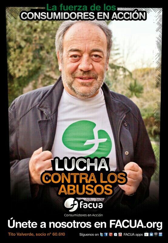 FACUA's tweet photo. Tito Valverde, Pilar Bardem y @PacoLeonBarrios protagonizarán una campaña de @FACUA en defensa de la #sanidadpublica http://t.co/9zfmlSfQ