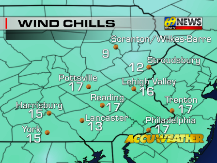 MarkShanaberger's tweet image. Here are the wind chills at 11 AM. Hope I didn't change your mind about going outside! #reallycold