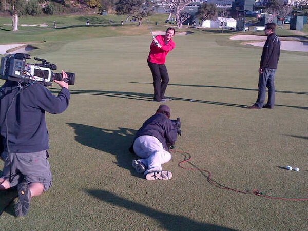 Behind-the-scenes with @NickFaldo006 and talented CBS Sports crew.