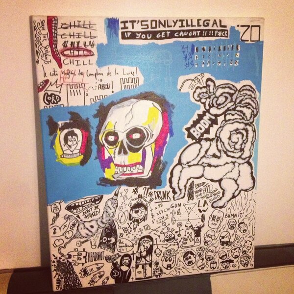 NormanDesVideos's tweet photo. Nouvelle acquisition une toile de @JisbarART. J'adore son style ! http://t.co/rBvmWY4s