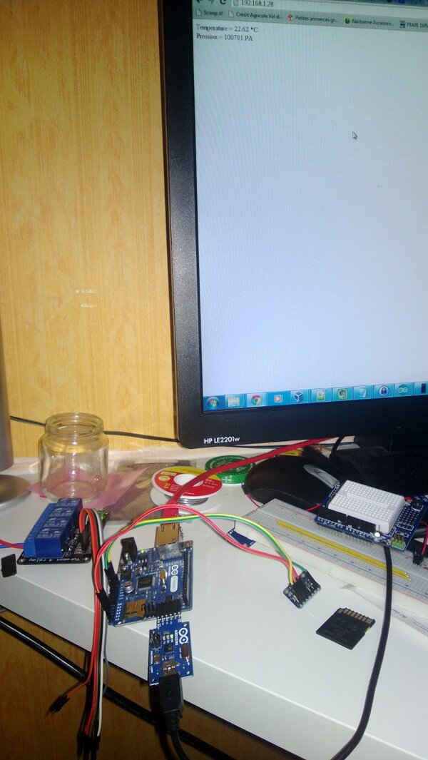Hotfirenet's tweet image. Mise en place d'un BMP085 de chez@adafruit en version service web #arduinocc @tteladomotique