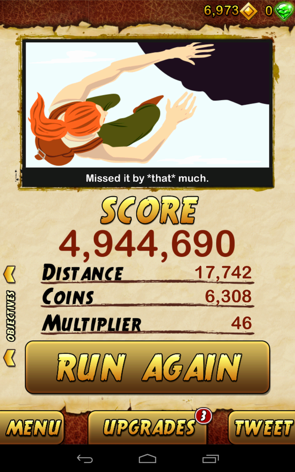 Chapp3rz's tweet photo. @Chrisss_O I'm getting closer pal! #templerun2 http://t.co/R5cwbw0s