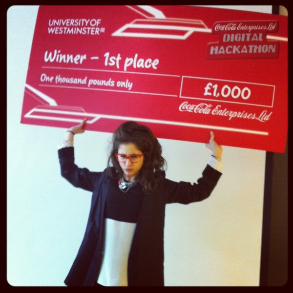 maralicious1's tweet image. It's monday and im still a happy bunny! Thank you Coca-Cola for an amazing epxerience!!! #UoWcceHackathon