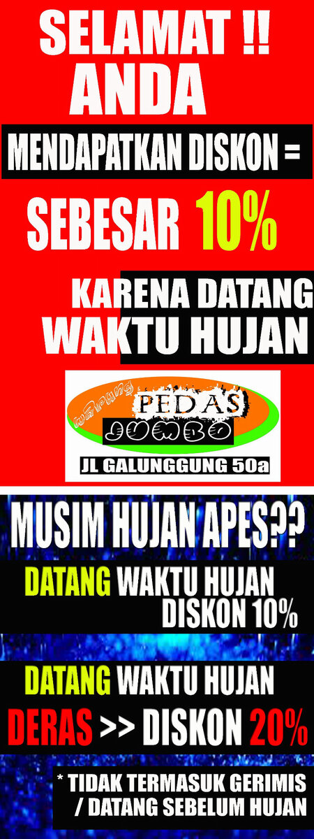 Pedas_Jumbo's tweet photo. @TaraFM_UM 
ini promo hujan+nasi goreng level 5 http://t.co/Ns1lG3cc