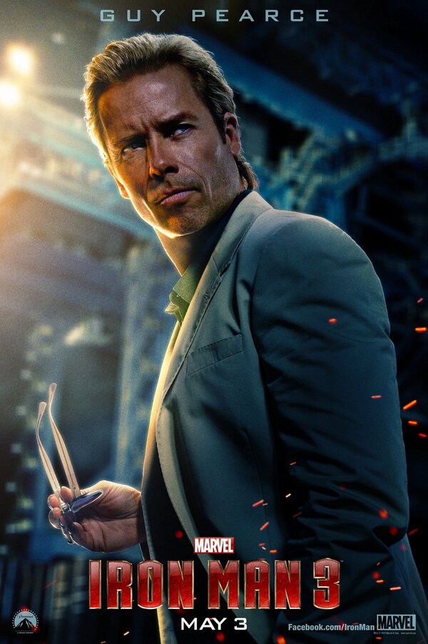 Iron_Man's tweet photo. See the brilliant geneticist Aldrich Killian's (Guy Pearce) poster for @Marvel’s #IronMan3 from @empiremagazine! http://t.co/wLXiEHDS