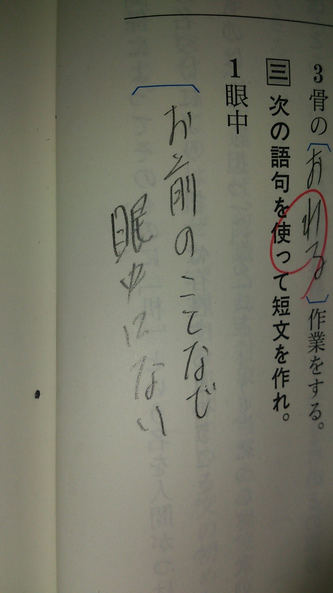 もりお 問題 眼中 という語句を使い短文を作りなさい 私 お前のことなど眼中にない これ丸もらえるかな 字汚くてすいません Http T Co Dau1fxa6